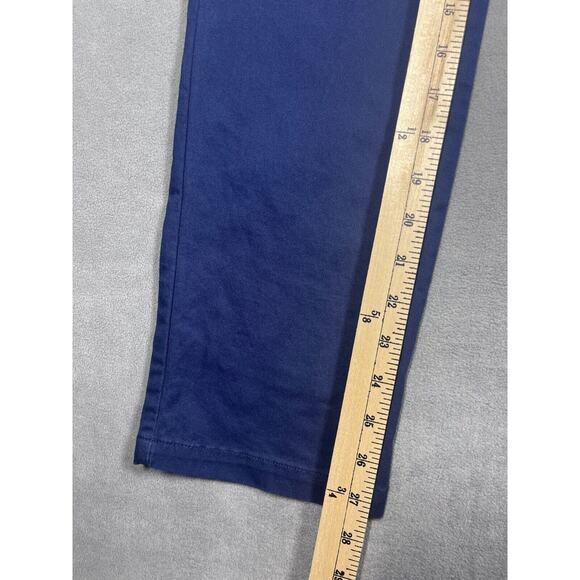 Polo Ralph Lauren Chino Pants Women's 14 Navy Blue Low Rise Ankle Length Zip Fly - Picture 7 of 8